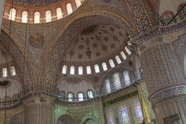 Inside view of the blue mosque and hagia sophia