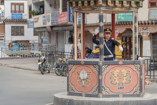 Thimphu-Bhutan-police-directing-traffic