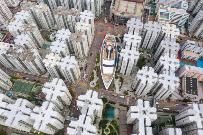 Aerial View of Whampoa Garden in Hung Hom, Hong Kong
