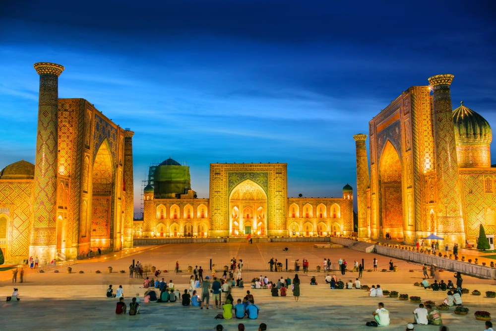 Registan, old public square in the heart of ancient city Samarkand, Uzbekistan.