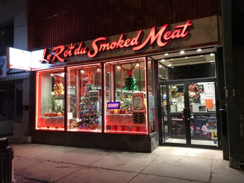 Eating smoked meat is one of the top activities in Montreal
