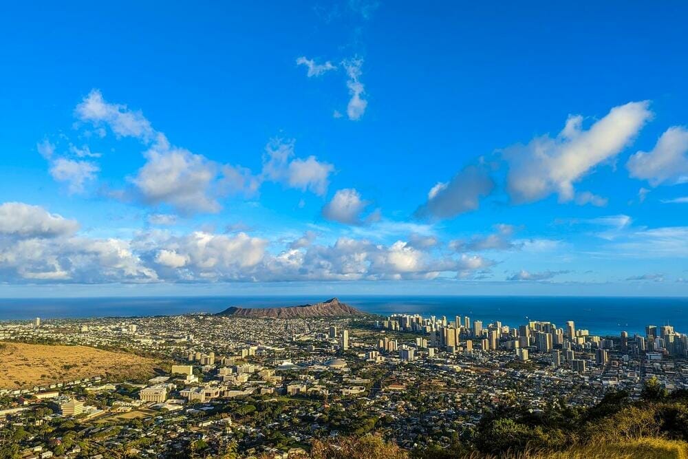 Waikiki and Honolulu from Tantalus Overlook on Oahu
